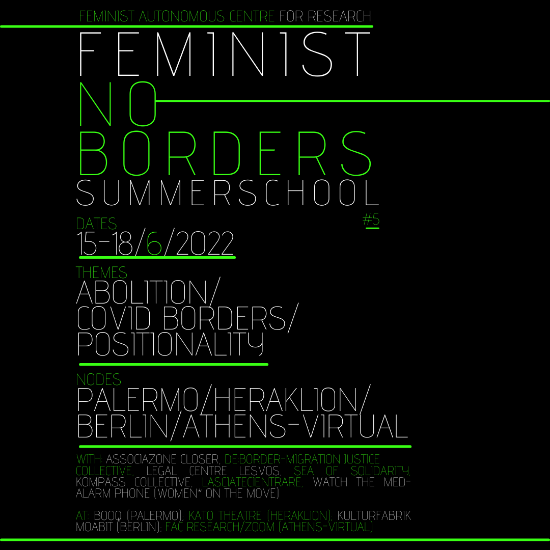 Read more about the article The Feminist No Borders Summer School: 15-18 June 2022